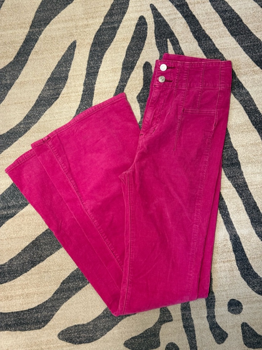 Free People Jayde Flare Corduroy Pink Pants